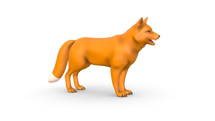 High Poly Model Beautiful Red Fox 3D Model