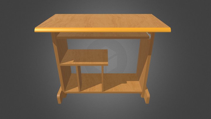 Old PC Desk 3D Model