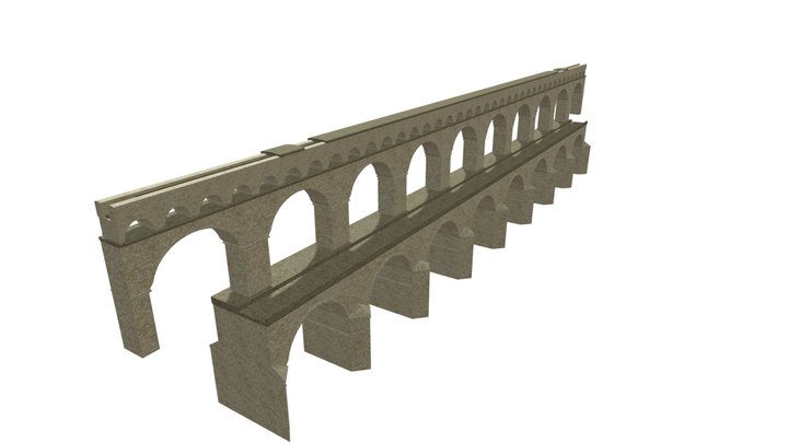 Pont du Gard Aqueduct 3D Model
