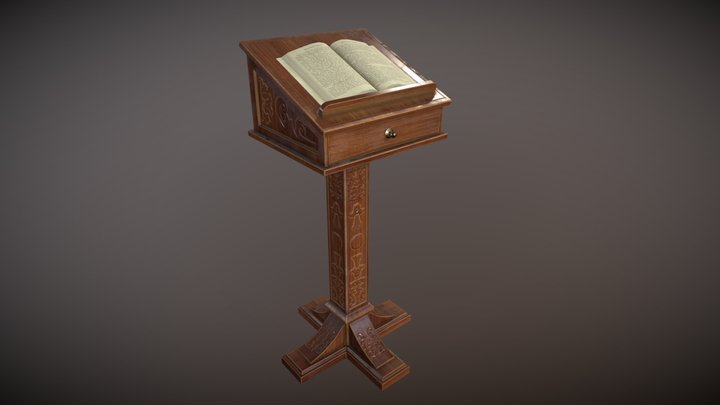 Vintage Book Stand 3D Model