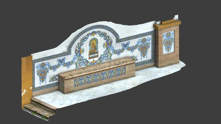 Banco con escudo Andalucía 3D Model
