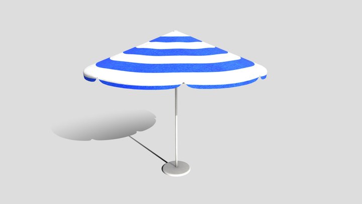 Blue beach umbrella