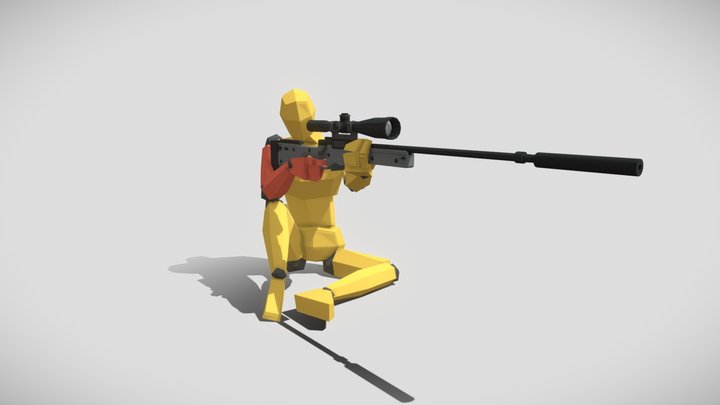 LowPoly character Pose3 3D Model