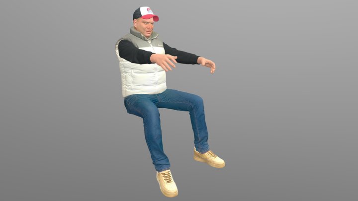 S00018 Man in the driver pose 3D Model