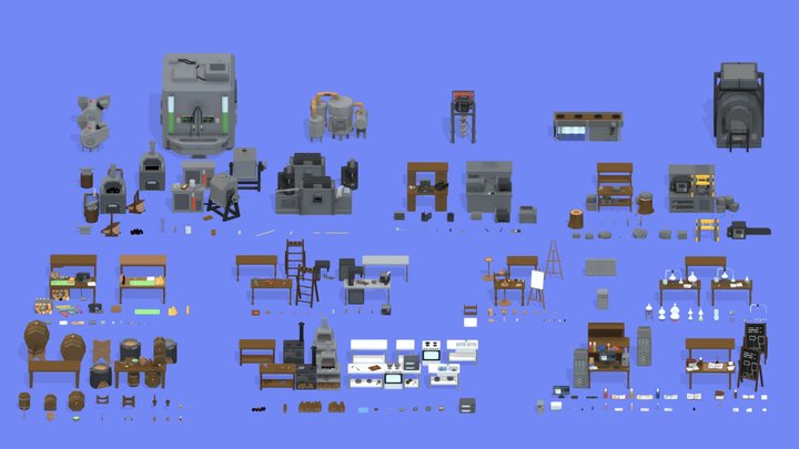 Crafting Workbenches Pack 3D Model