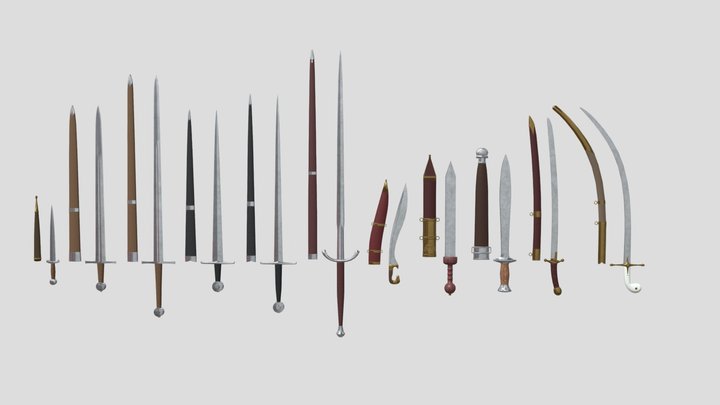 Ancient and Medieval Swords 3D Model