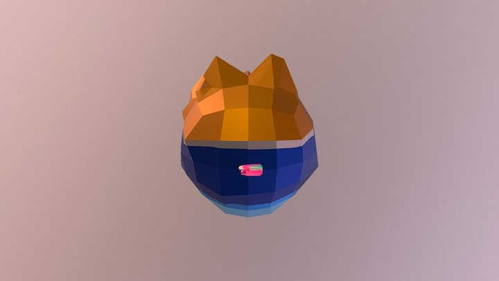Low poly planet and space ship 3D Model