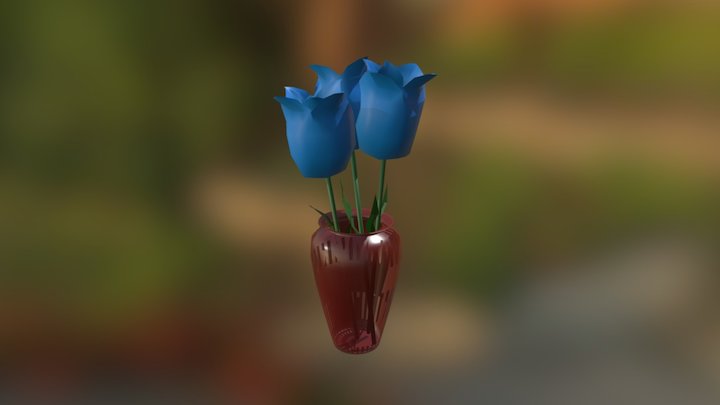 Blue Tulips 3D Model