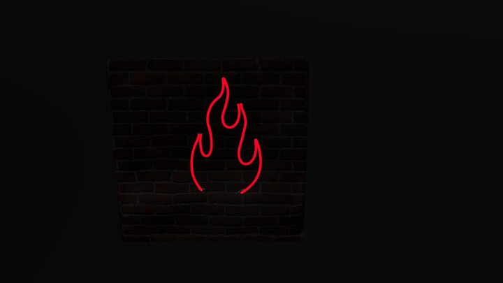 Fire- Neon Sign 3D Model