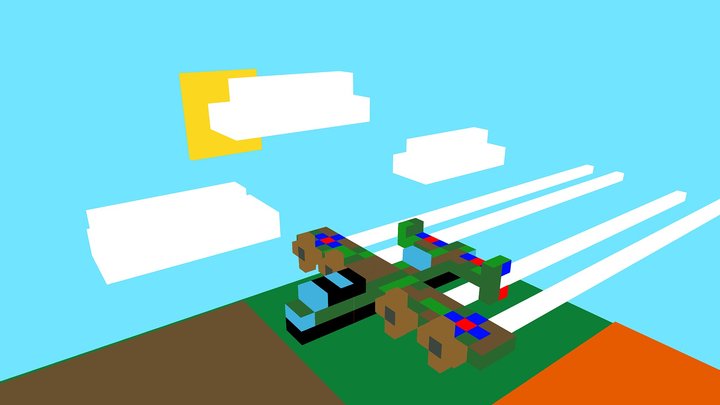 voxel avro lancaster bomber 3D Model