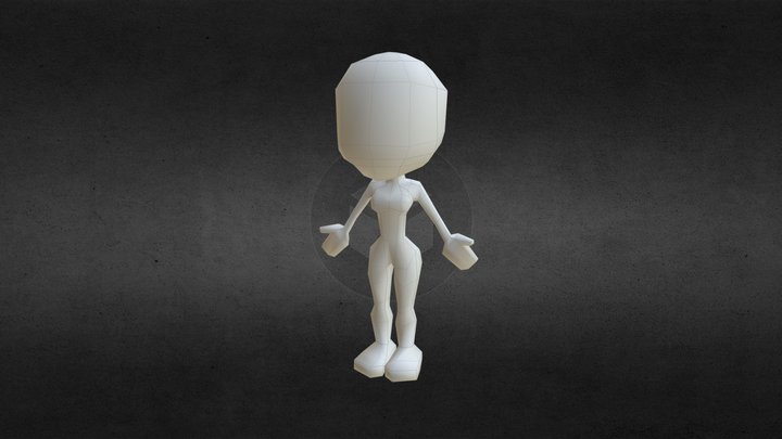 Base character female low poly 3D Model