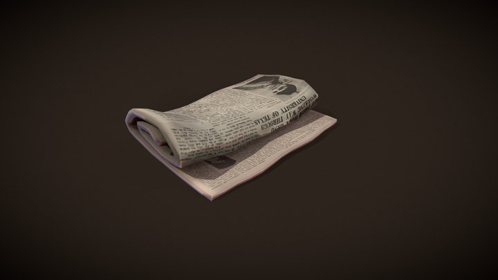 Folded Newspaper 3D Model