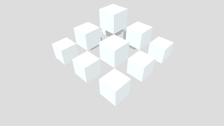 方塊金字塔-3層 3D Model