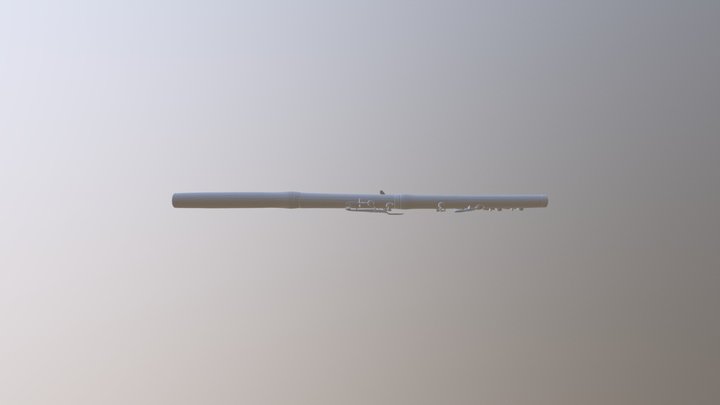 Irish Keyless Wooden Flute 3D Model