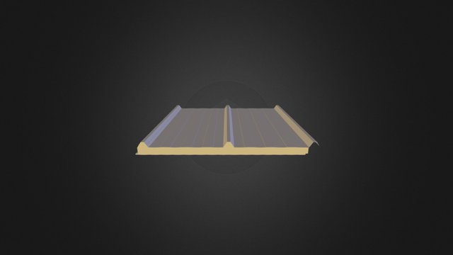 Üç Hadveli Çatı Paneli 3D Model