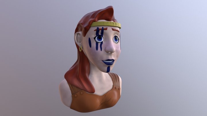 Guerrière Viking 3D Model