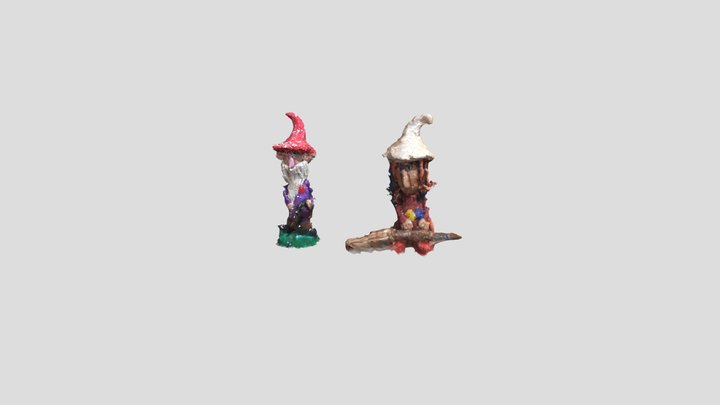 witch and dwarf from plasticine 3d scan 3D Model