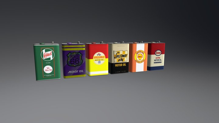 Motor oil (vintage tin) 3D Model