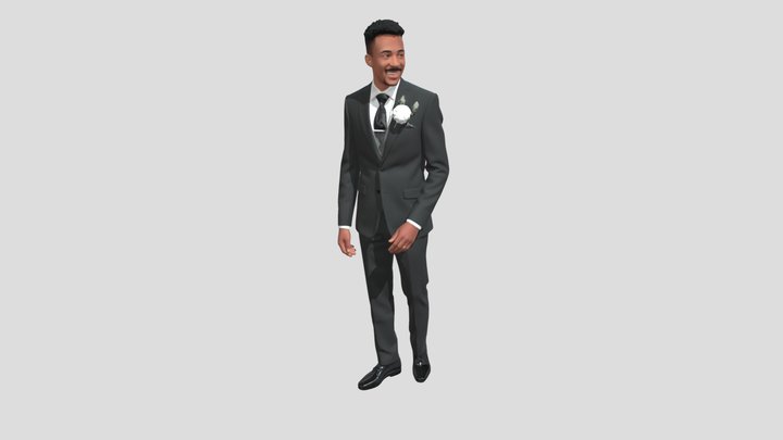 Elegant Groom in a Gray Suit – Modelo 3D gratuito STL