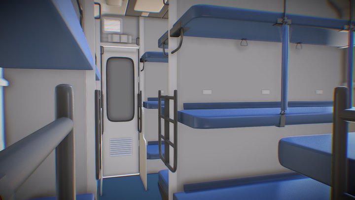 Compartment Train Indian 3AC IRCTC 3D Model
