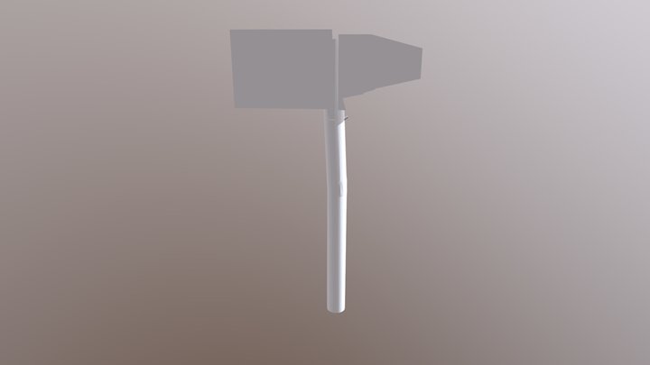 Wood Cutting Axe- White (20) 3D Model