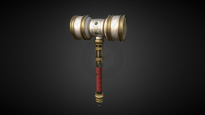 Dwarven War Hammer (Warhammer FB) 3D Model