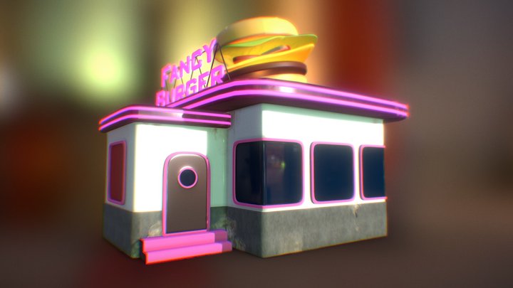 Fancy Burger Diner 3D Model