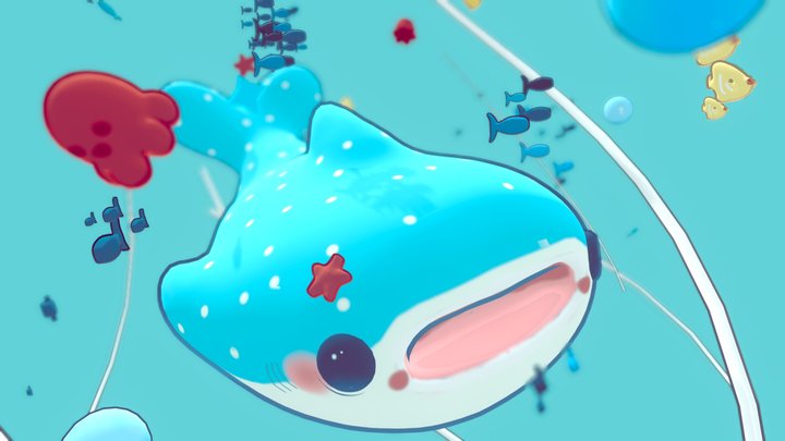 cartoon whale 3D Model
