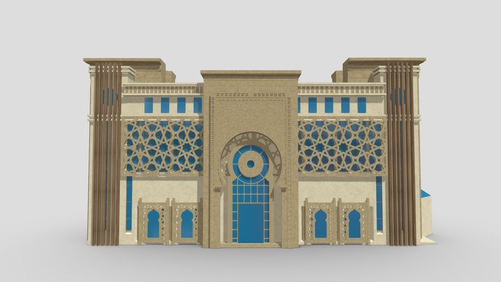 0167 - Islamic Facade Building 3D Model