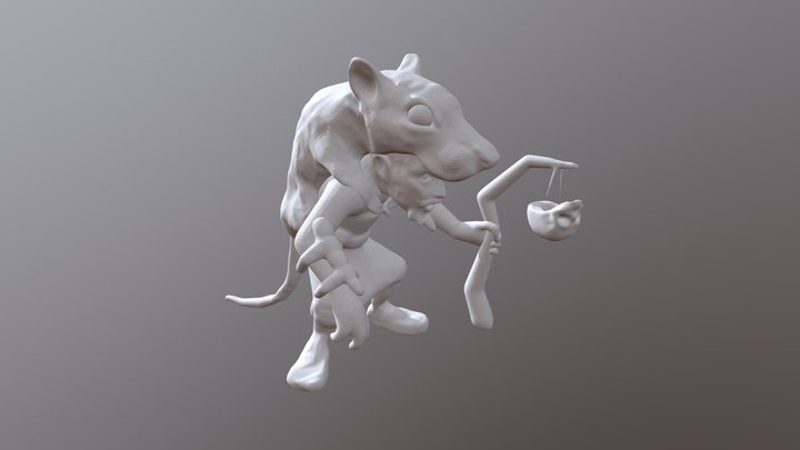 Rugrik, the Rat Shaman 3D Model