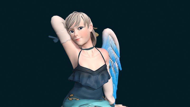 Angel of Blue 3D Model