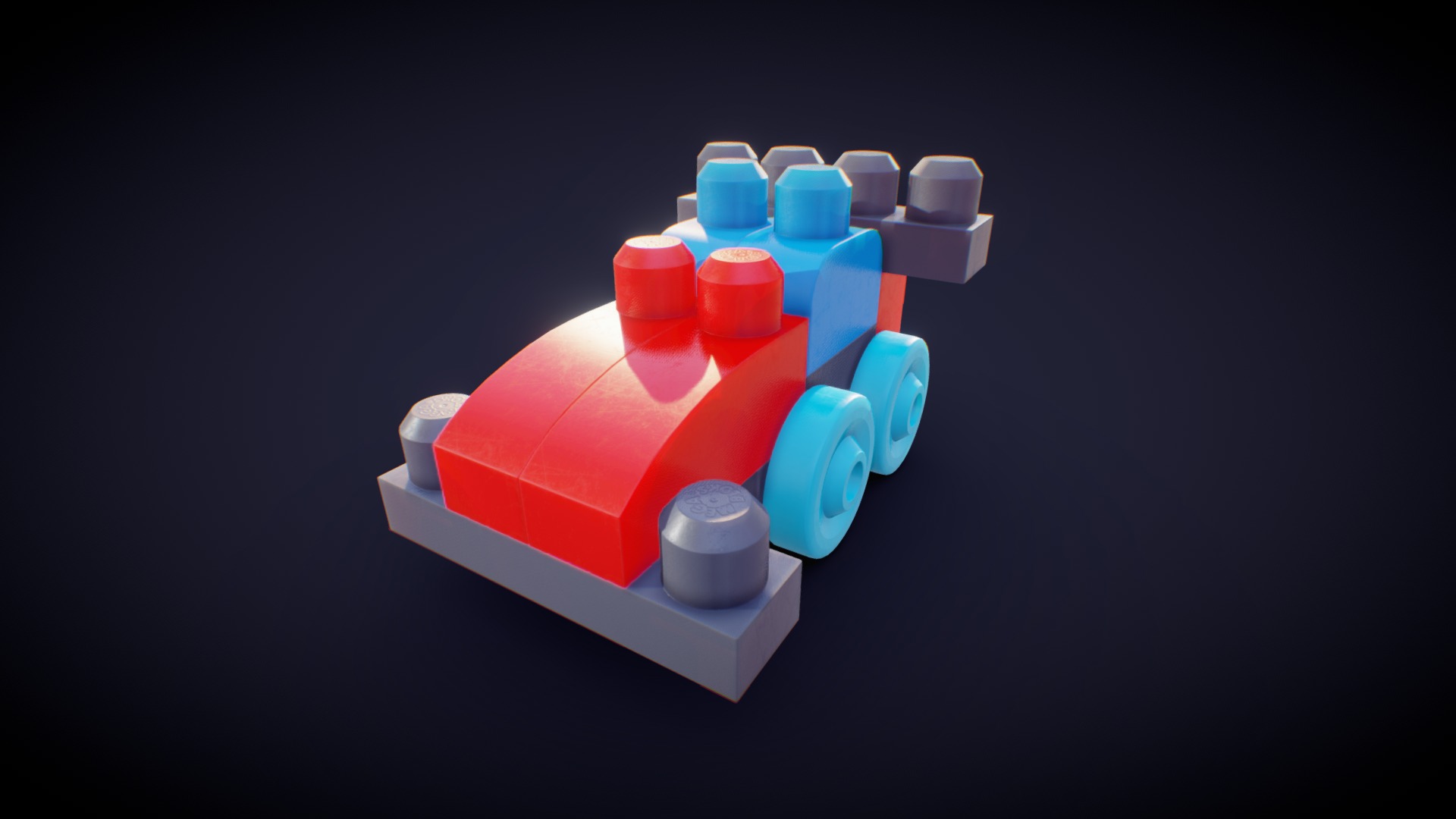 3D model Mega Block F1 - This is a 3D model of the Mega Block F1. The 3D model is about a close-up of a toy.