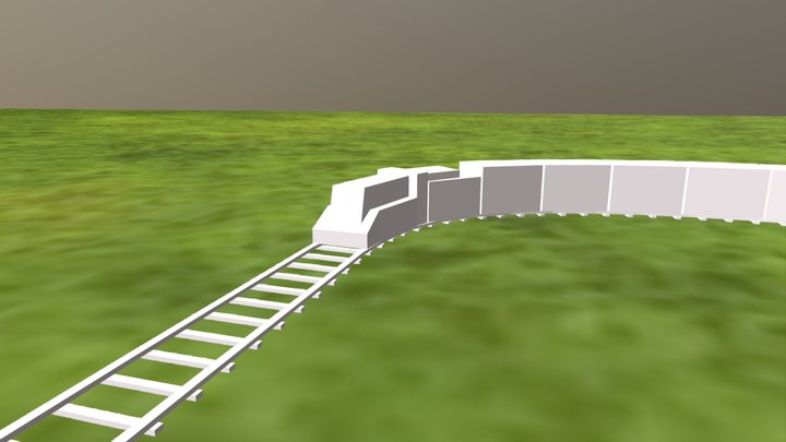 Train Running Around The Path (Glitched) 3D Model