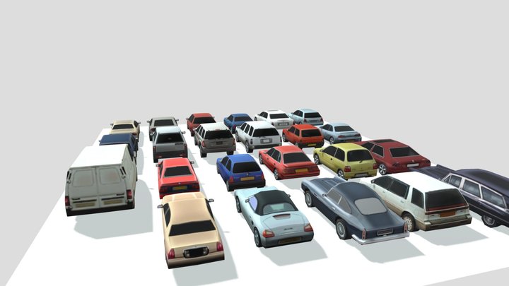 24 urban cars 3D Model