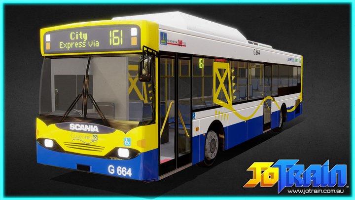 Brisbane City Scania L94UB Bus (RHD) [Free] 3D Model