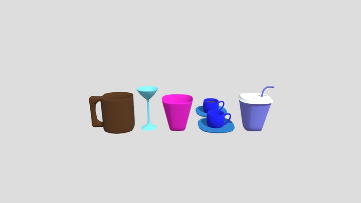 Low Poly Cups Pack