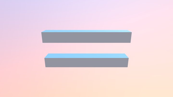 Blue Equal Sign 3D Model