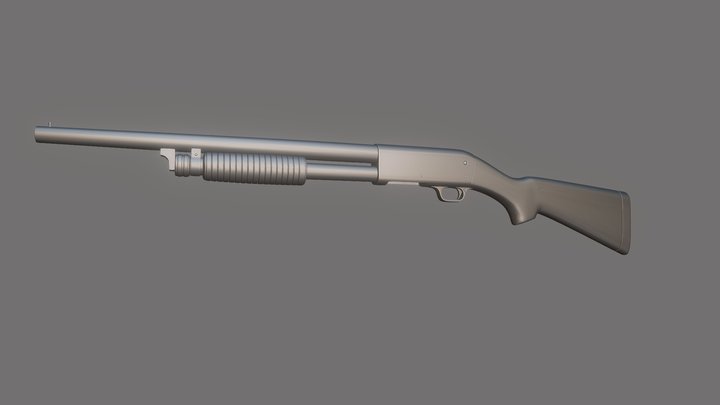 M37 Shotgun Model High Poly 3D Model
