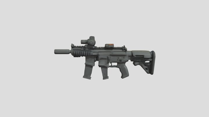 FN-SCAR gun 3D Model