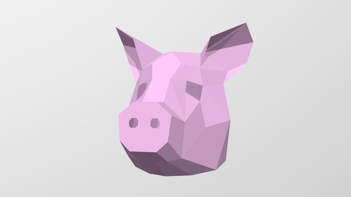 Lowpoly Pig Head