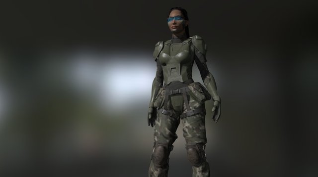 Futuristic Combat Soilder 3D Model