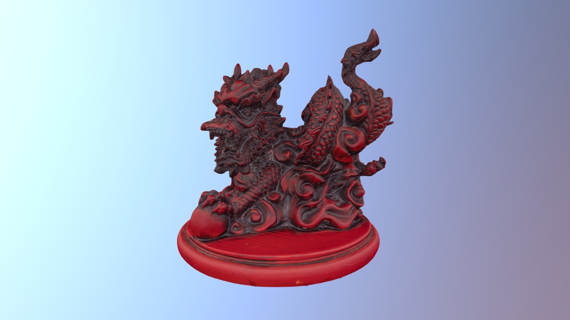 Red Jade Dragon — Sketchfab embed 3D viewer