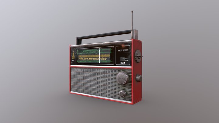 Old Soviet radio VEF-202 3D Model