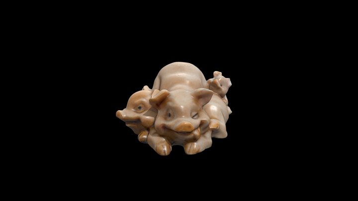 Pigs statuette 3D Model