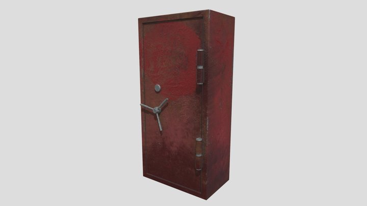 Red Large Safe Shut 3D Model