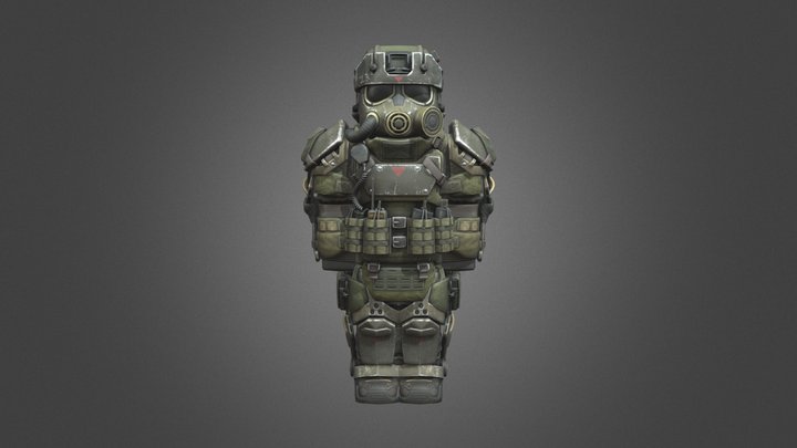 Бронескелет "Альбатрос-Штурмовик" STALCRAFT 3D Model