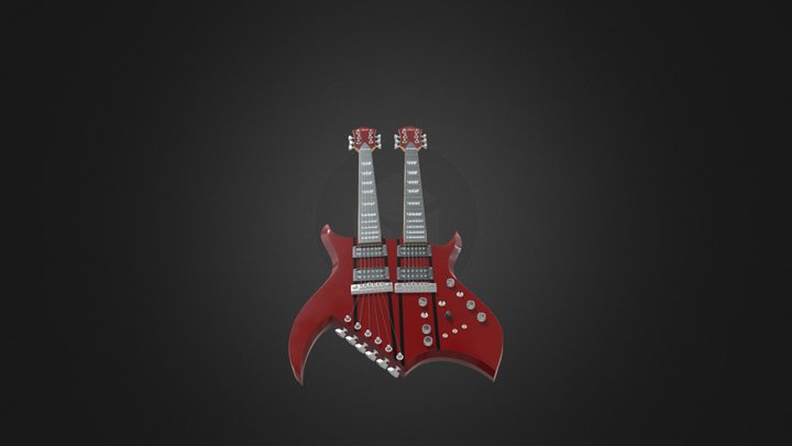 BC Rich Double Neck Guitar 3D Model