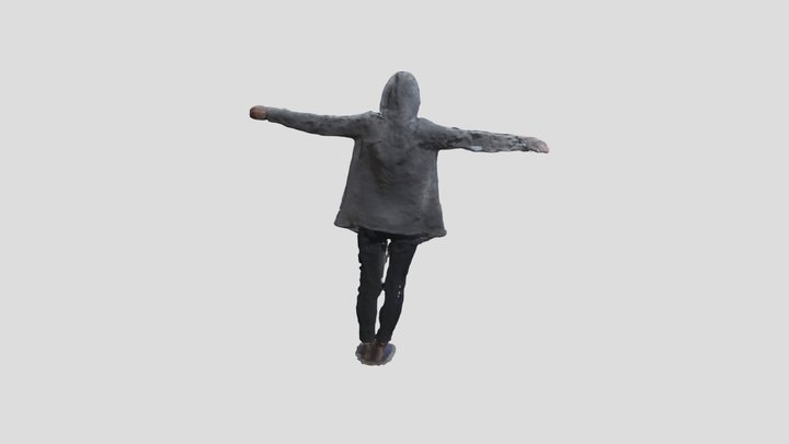 Lady with hood on (T-pose) 3D scan 3D Model
