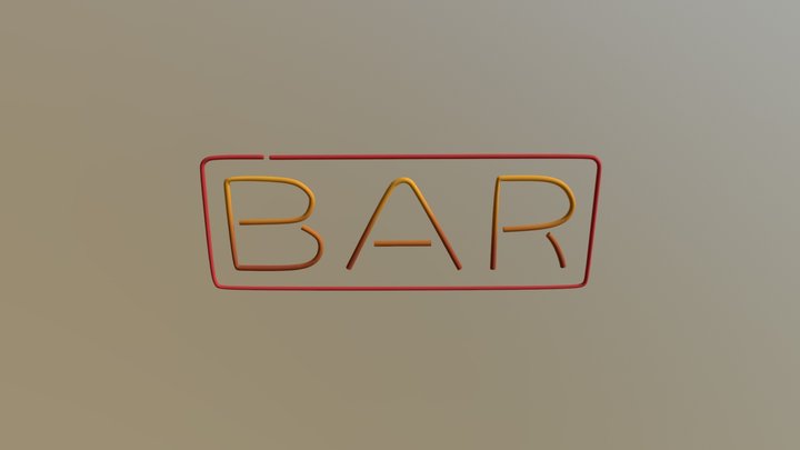Bar Neon Light Mitchell King 3D Model