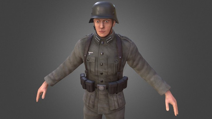 WW2 German Wehrmacht Soldier 3D Model